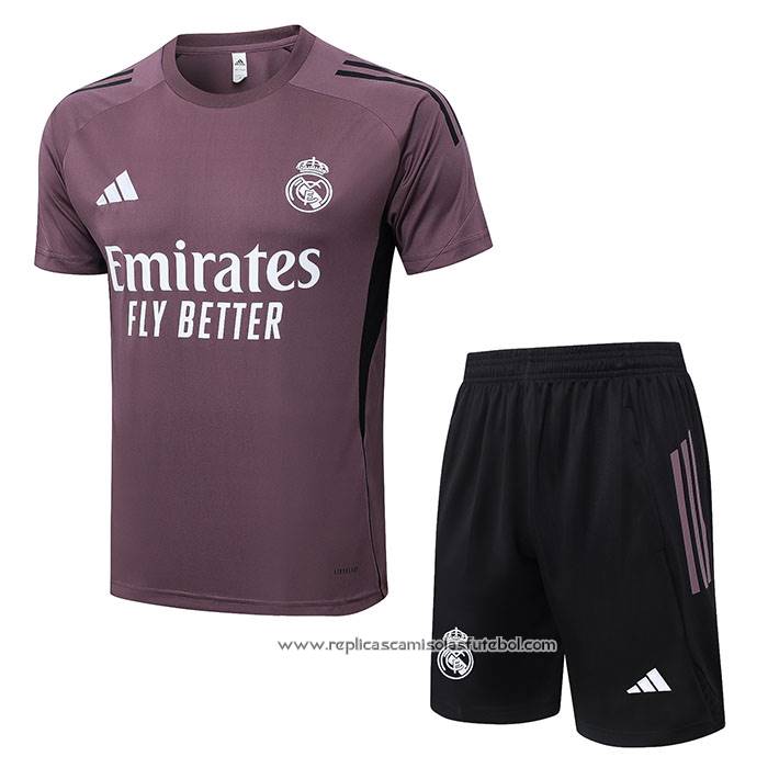 Fato de Treino Real Madrid 2025-2026 Manga Curta Purpura - Calcas Curta